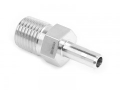 Male Adapter,
316SS, 32mm OD Tube Stub End  x 1-1/4in. (M)NPT, With Nut and Ferrules